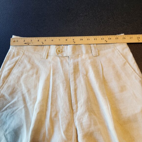INSERCH Collezione Pants 100% Linen Oatmeal Ivory Office Mens 32x28‎ NEW NWOT - Picture 9 of 10